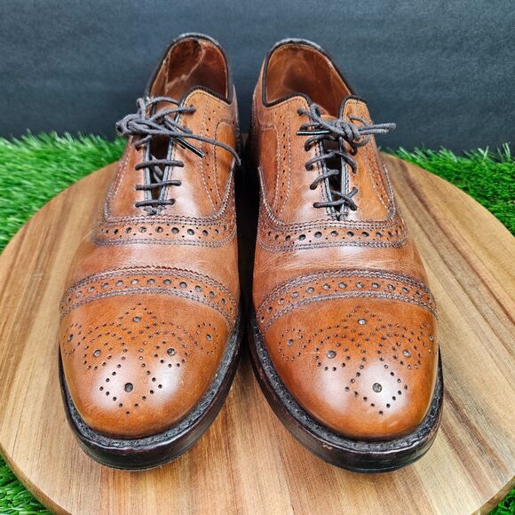 Brooks Brothers Walnut Brown Leather Medallion Cap Toe Men Size 7.5 D Lace Up main image 10